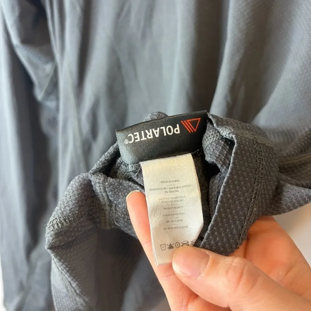 RHONE Charcoal Long Sleeve Quarter-Zip Sweatshirt size Small
